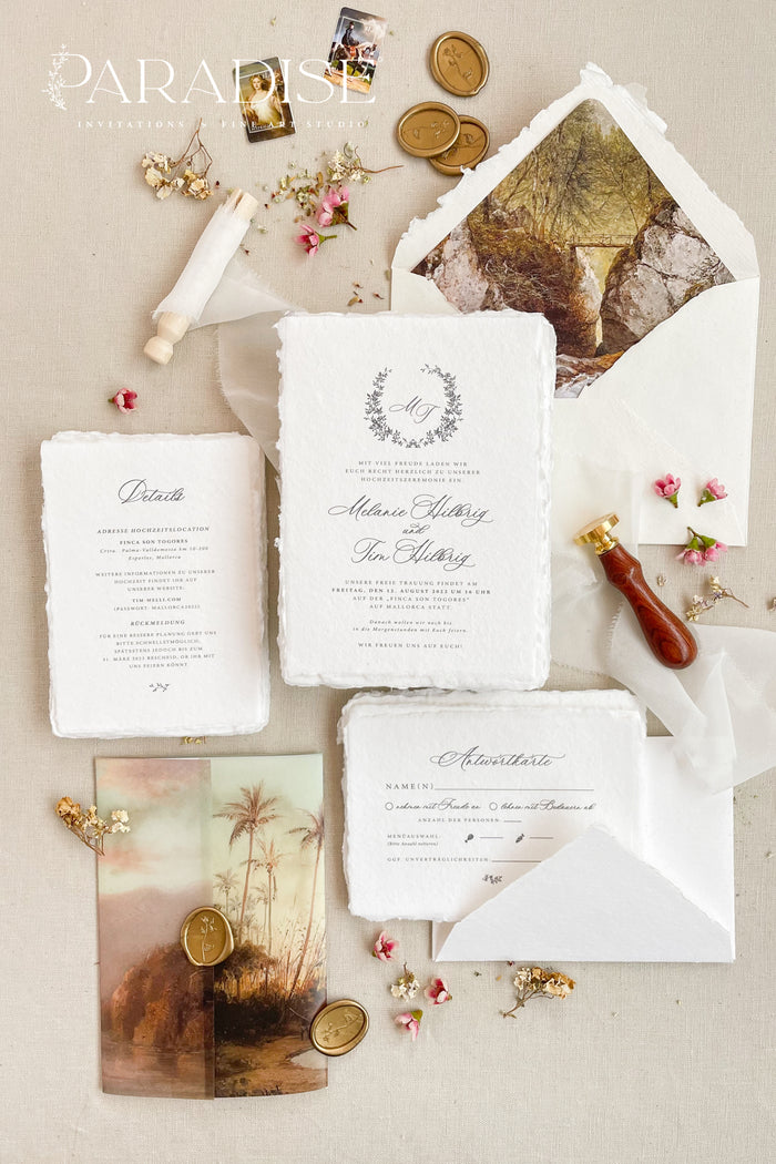 Oakley Handmade Paper Wedding Invitation Sets