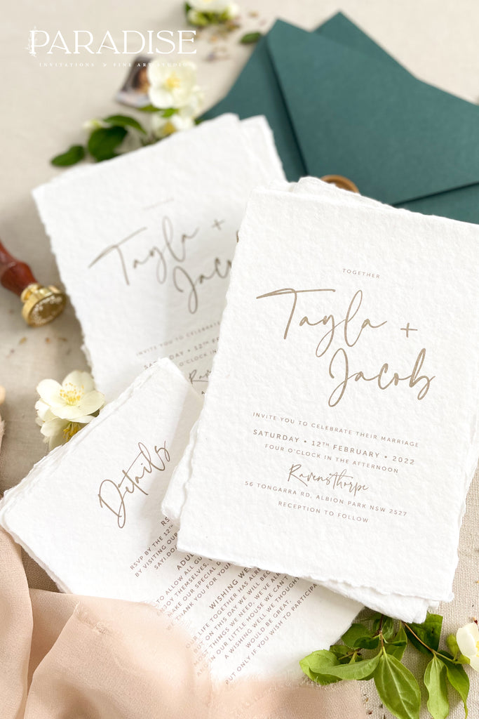 Eden Handmade Paper Wedding Invitation Sets