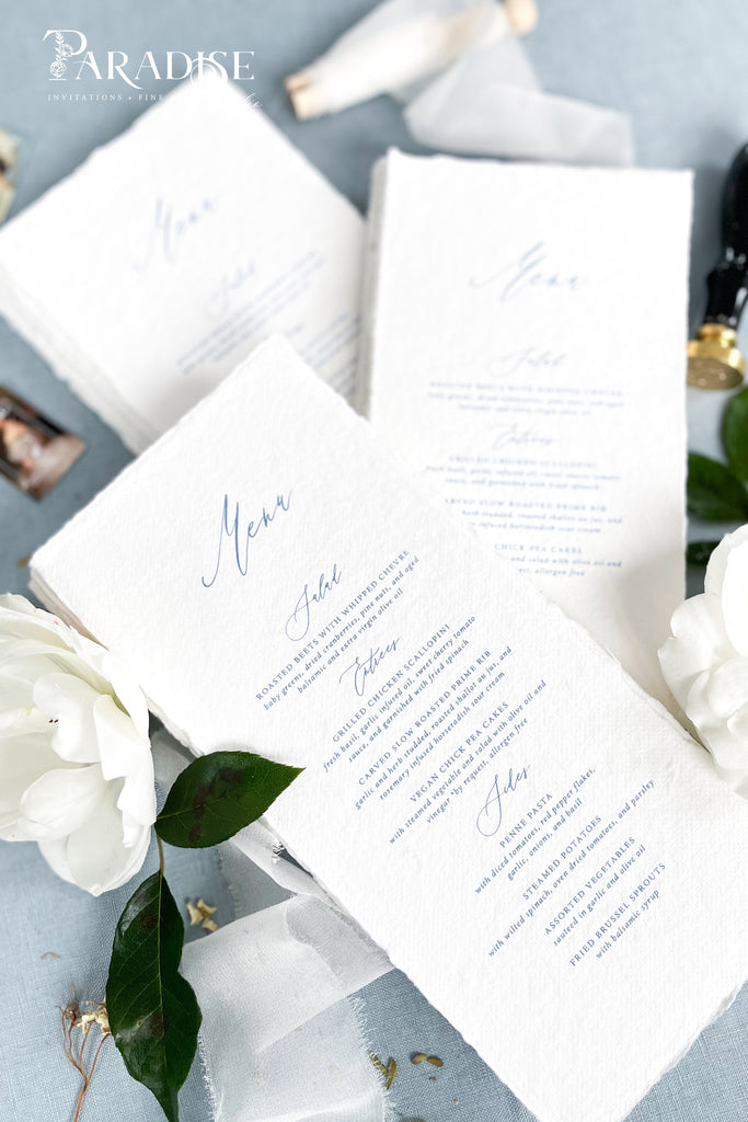 Toulya Handmade Paper Wedding Menus