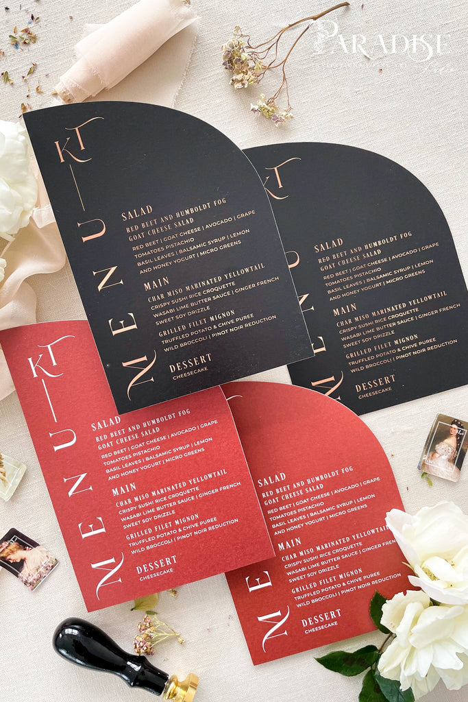 Heleanor Half Arch Wedding Menus