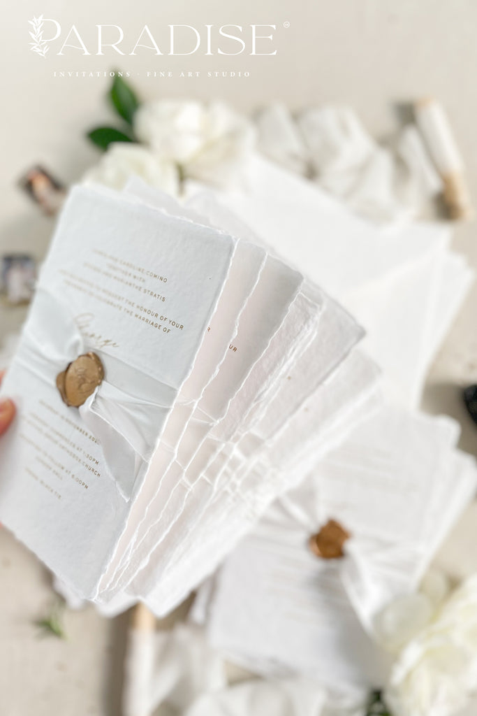 Agnes Handmade Paper Wedding Invitation Sets