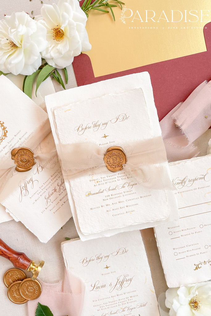 Veronica Handmade Paper Wedding Invitation Sets