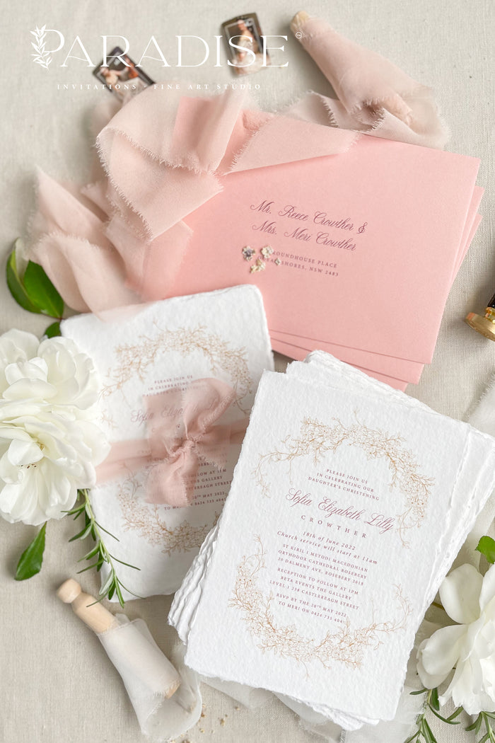 Floria Handmade Paper Christian Invitations