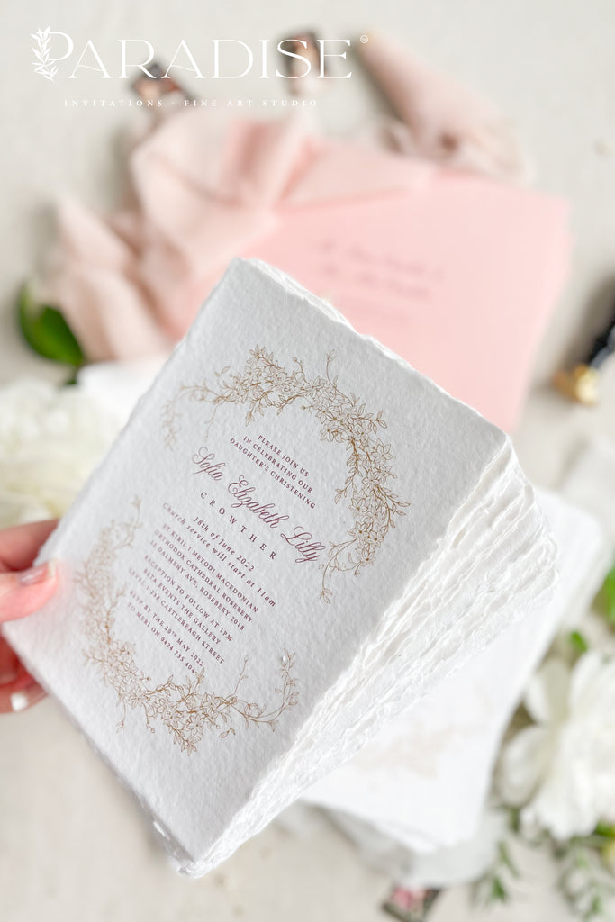 Floria Handmade Paper Christian Invitations