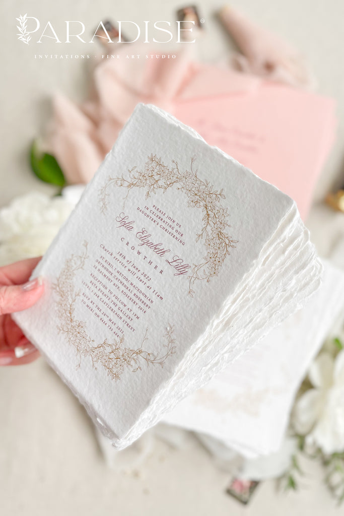 Floria Handmade Paper Christian Invitations