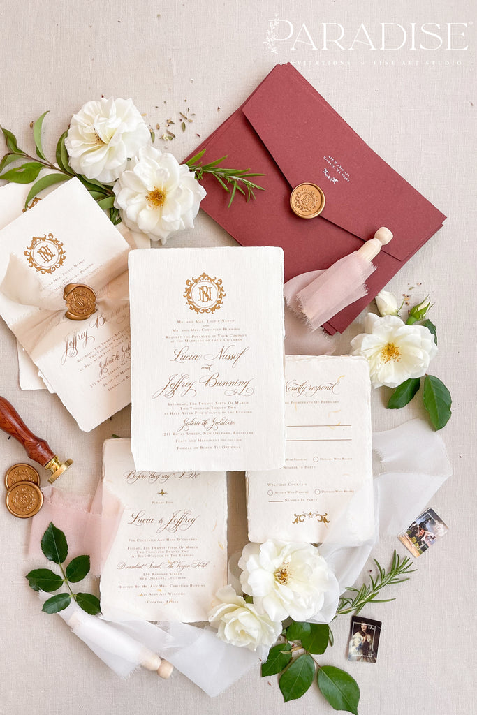 Veronica Handmade Paper Wedding Invitation Sets