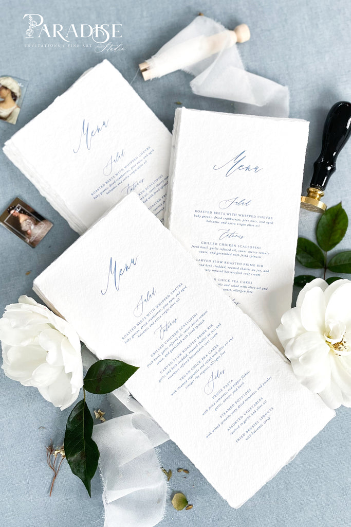 Toulya Handmade Paper Wedding Menus