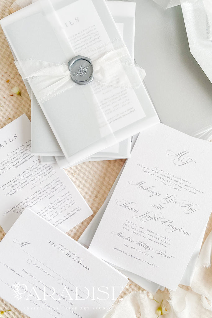 Charline Silver Wedding Invitations