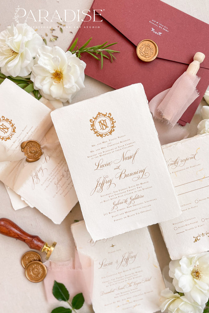 Veronica Handmade Paper Wedding Invitation Sets