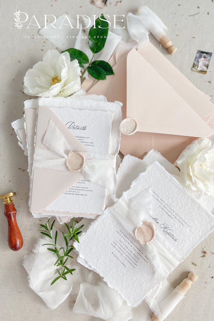 Virginie Handmade Paper Wedding Invitation Sets