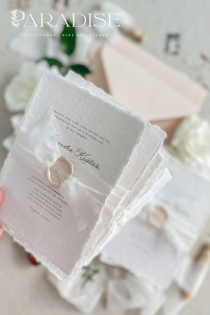 Virginie Handmade Paper Wedding Invitation Sets