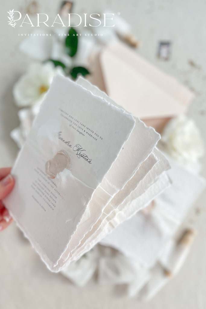 Virginie Handmade Paper Wedding Invitation Sets