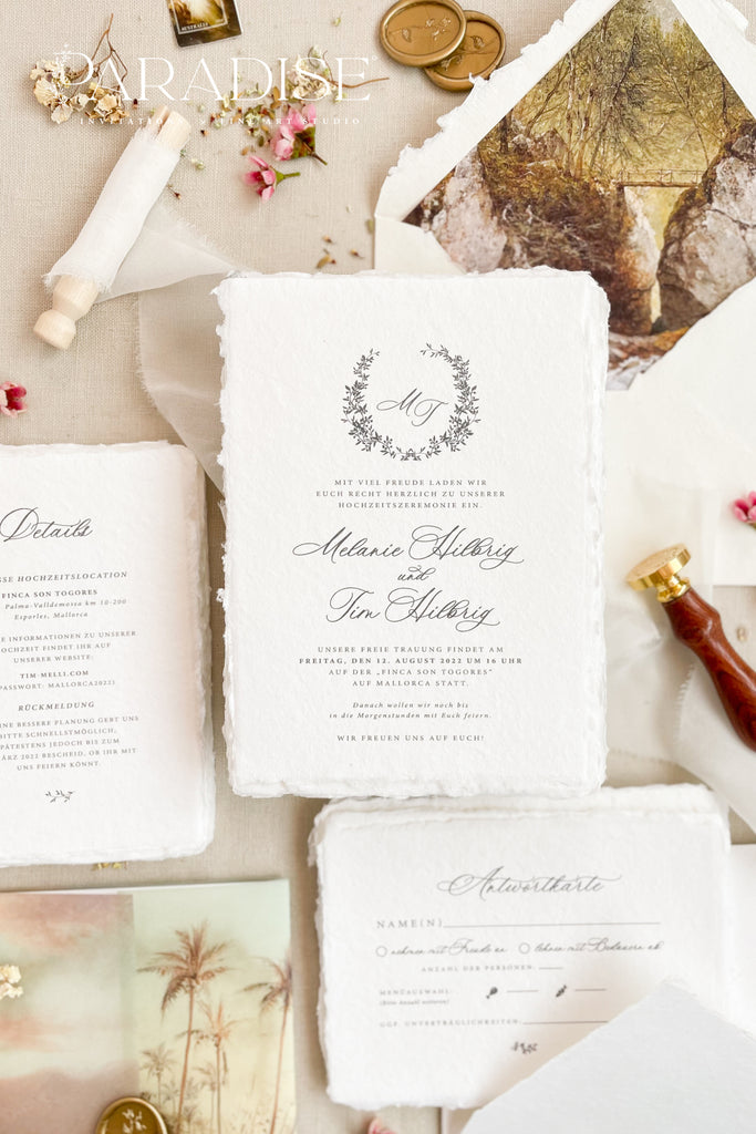 Oakley Handmade Paper Wedding Invitation Sets