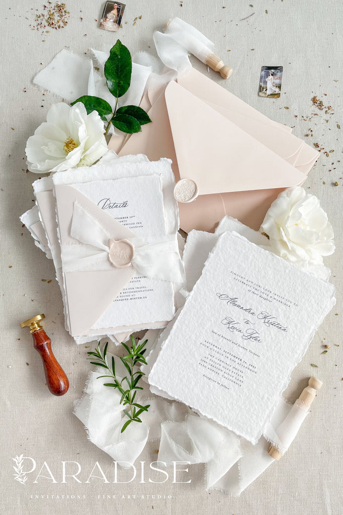 Virginie Handmade Paper Wedding Invitation Sets