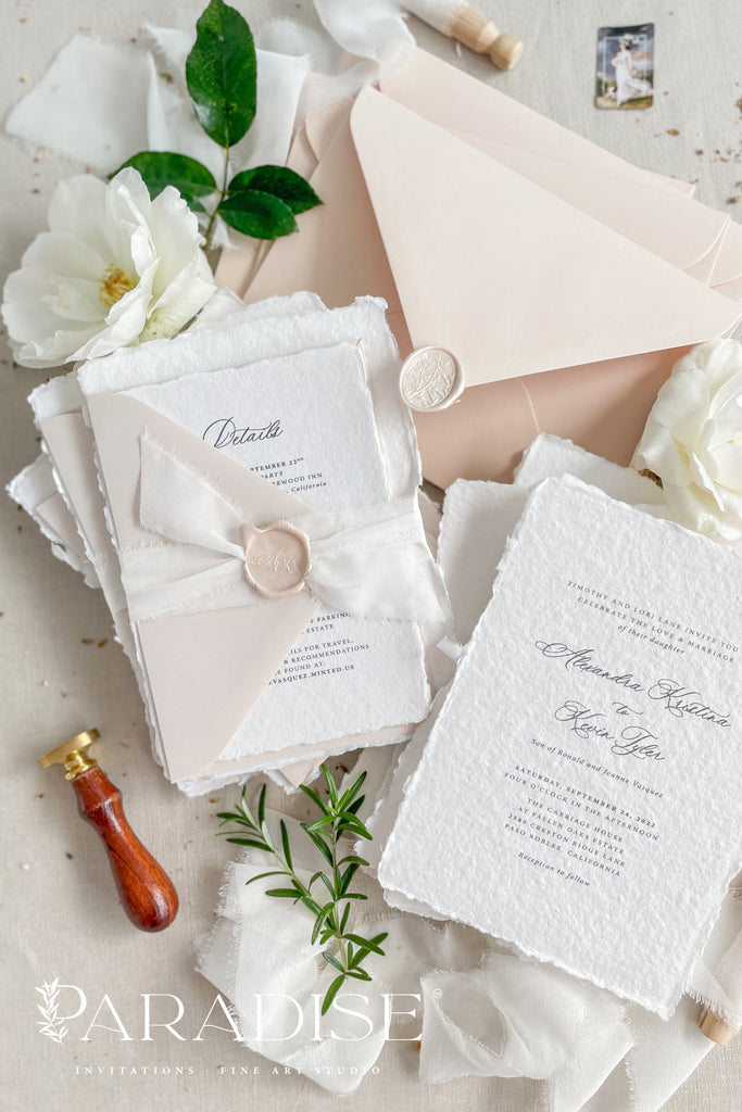 Virginie Handmade Paper Wedding Invitation Sets