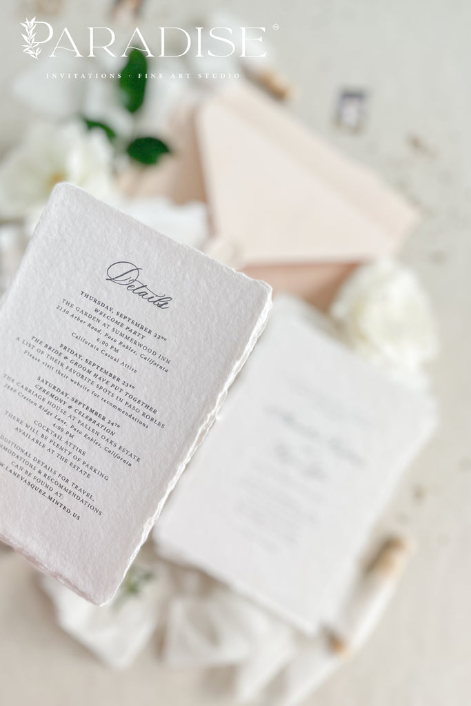 Virginie Handmade Paper Wedding Invitation Sets