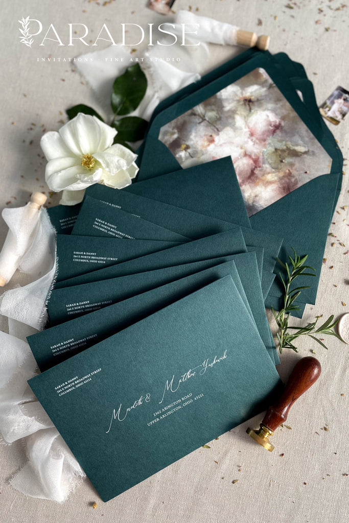 Emerald Envelopes and White Ink Printing, Envelope Liners