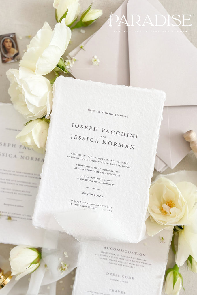 Bella Handmade Paper Wedding Invitation Sets