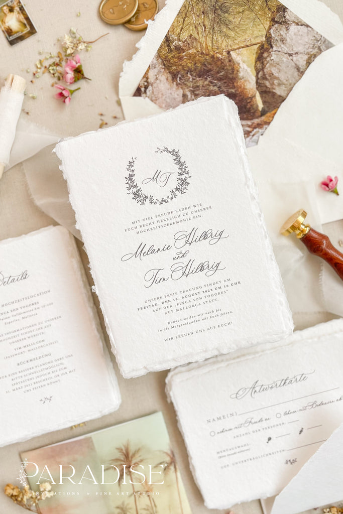 Oakley Handmade Paper Wedding Invitation Sets