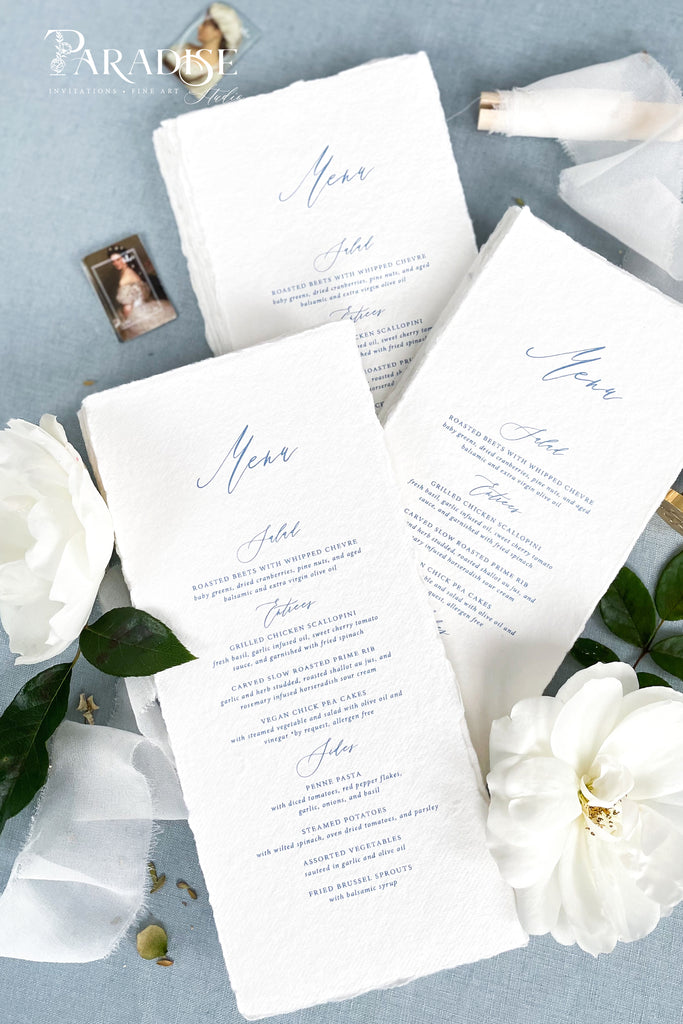 Toulya Handmade Paper Wedding Menus