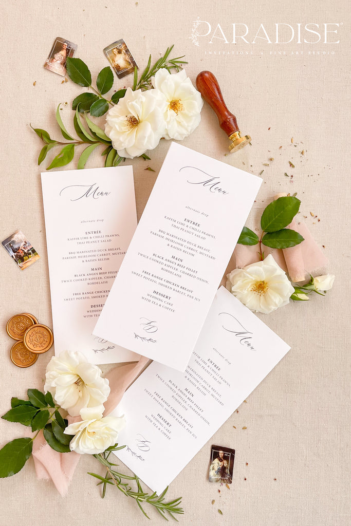 Liana Calligraphy Wedding Menus