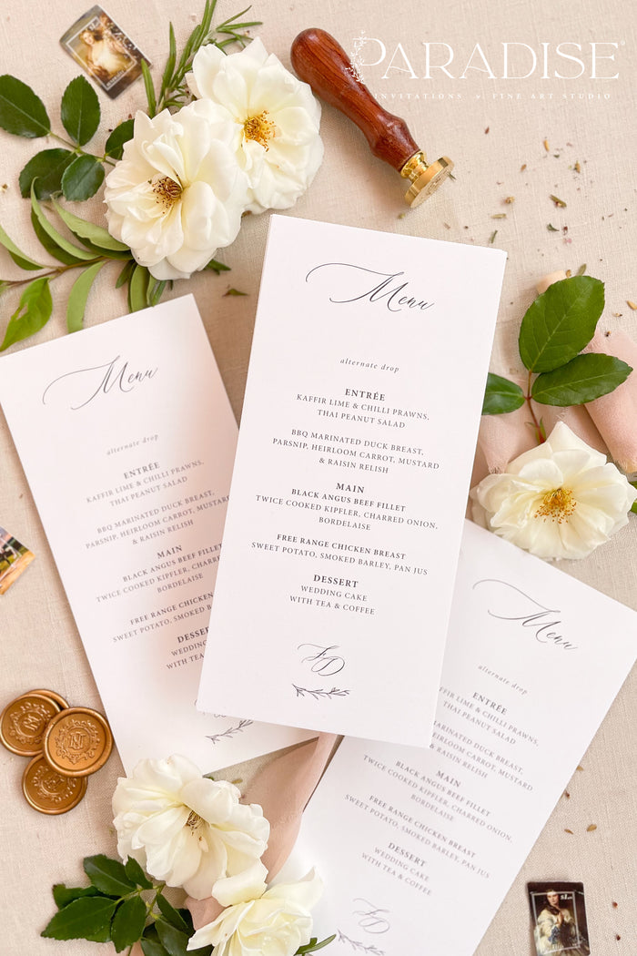 Liana Calligraphy Wedding Menus