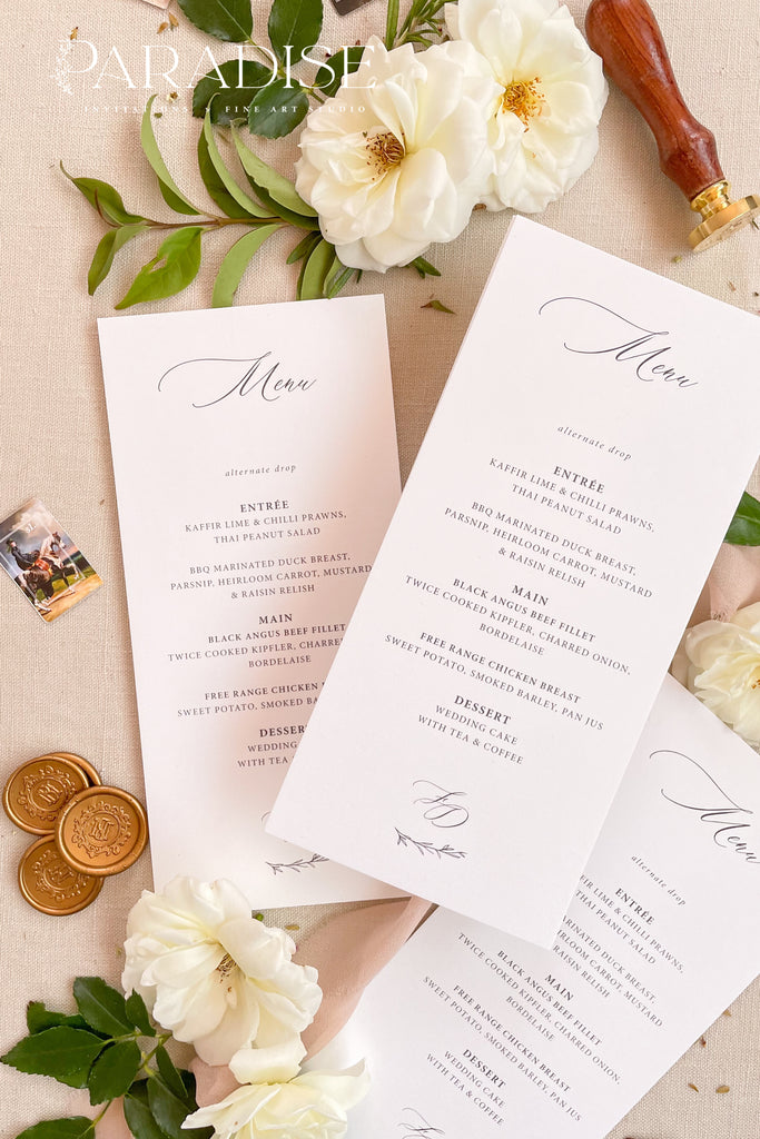 Liana Calligraphy Wedding Menus