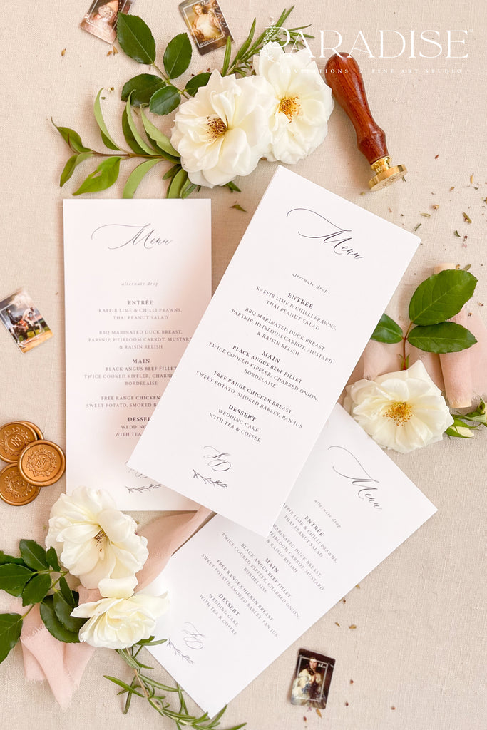 Liana Calligraphy Wedding Menus