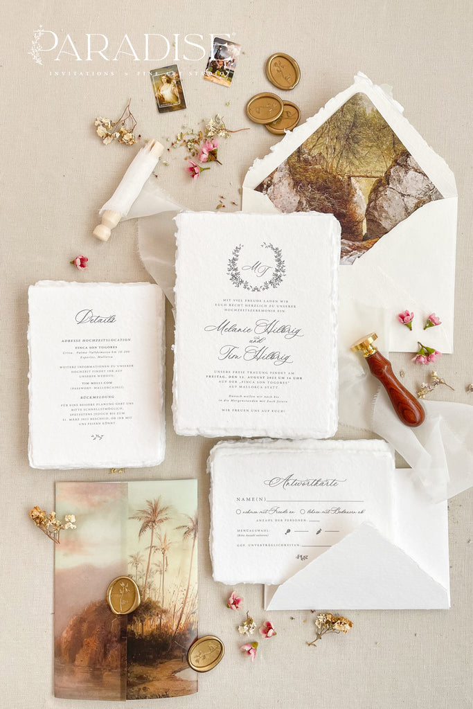 Oakley Handmade Paper Wedding Invitation Sets