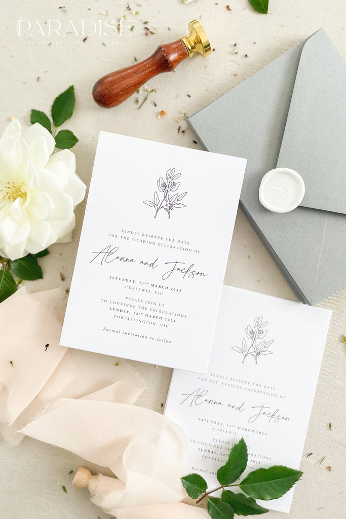 Bernicia Floral Save the Date Cards