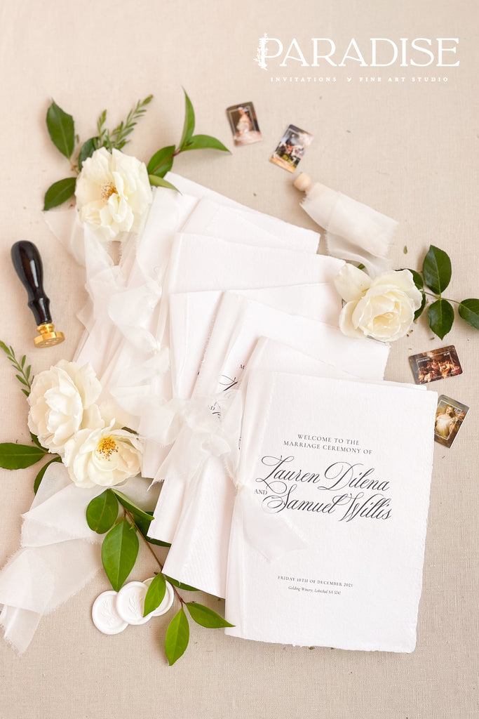 Nyla Handmade Paper Wedding Programs