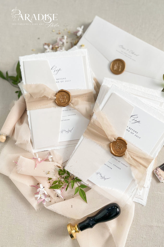 May Handmade Paper Wedding Invitation Sets