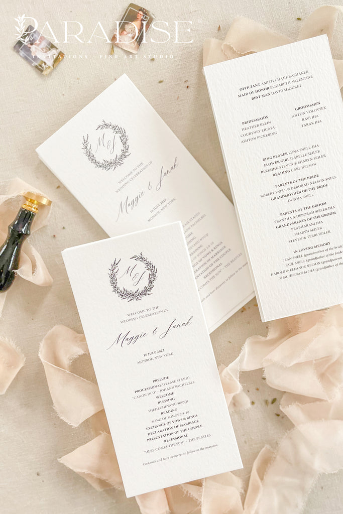 Dixie Monogram Wedding Programs