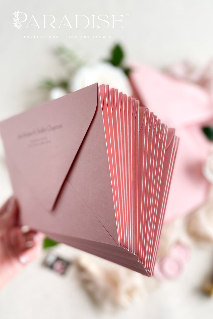 Dusty Pink Envelopes and Custom Address Printing