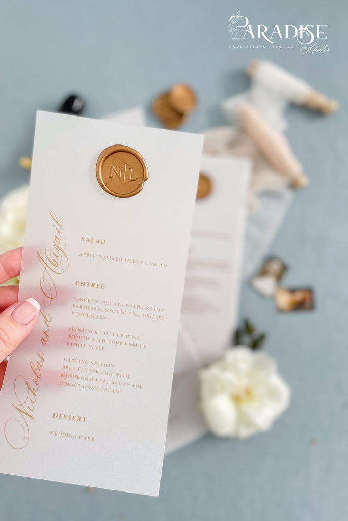 Viona Vellum Wedding Menus