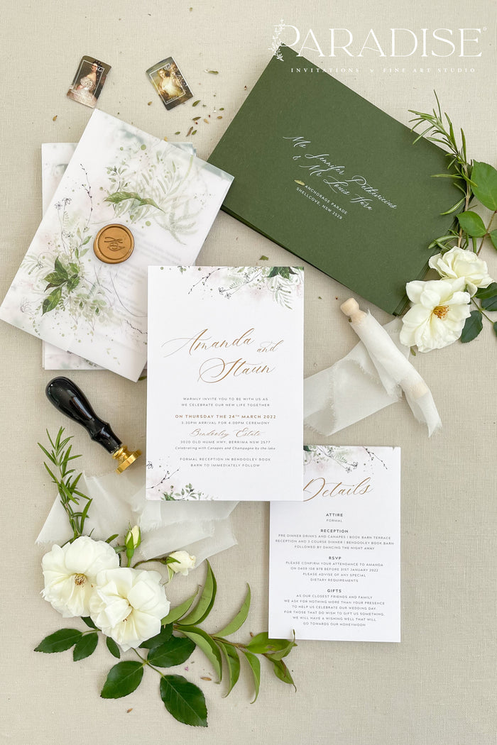 Edith Foliage Wedding Invitation Sets