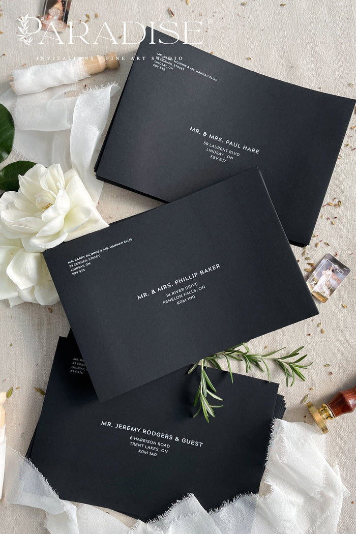 Black Envelopes and White Ink Printing