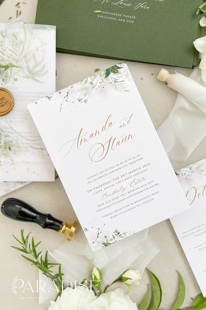 Edith Foliage Wedding Invitation Sets