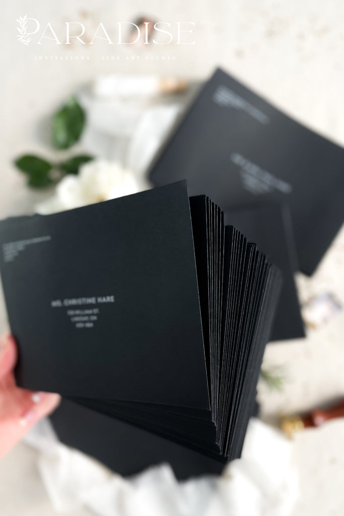 Black Envelopes and White Ink Printing