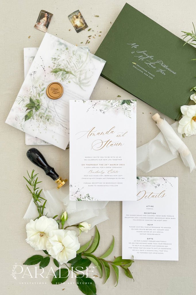 Edith Foliage Wedding Invitation Sets