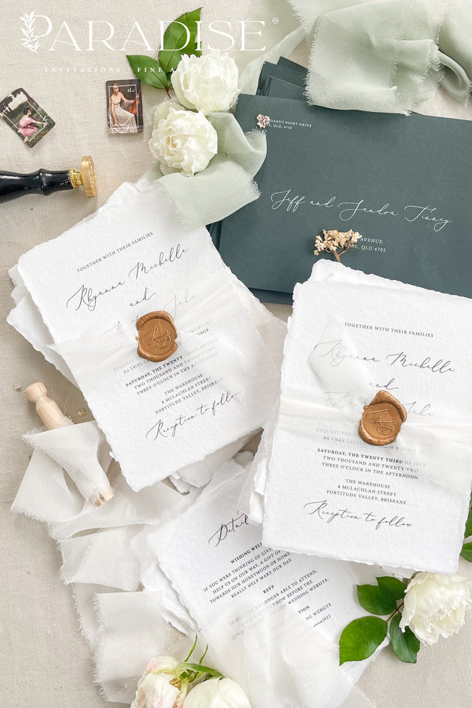 Leonie Handmade Paper Wedding Invitation Sets