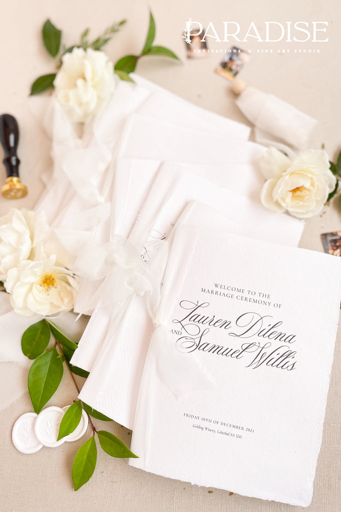 Nyla Handmade Paper Wedding Programs