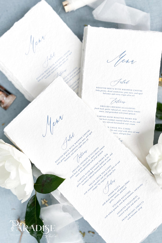 Toulya Handmade Paper Wedding Menus