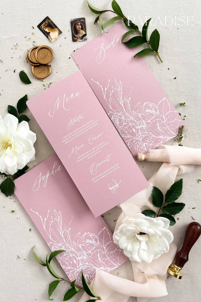 Adrien Wild Rose Wedding Menus