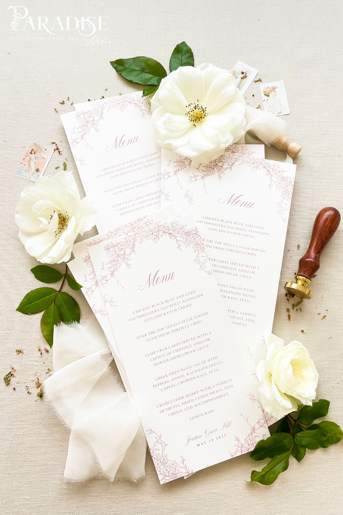 Silvia Floral Wedding Menus