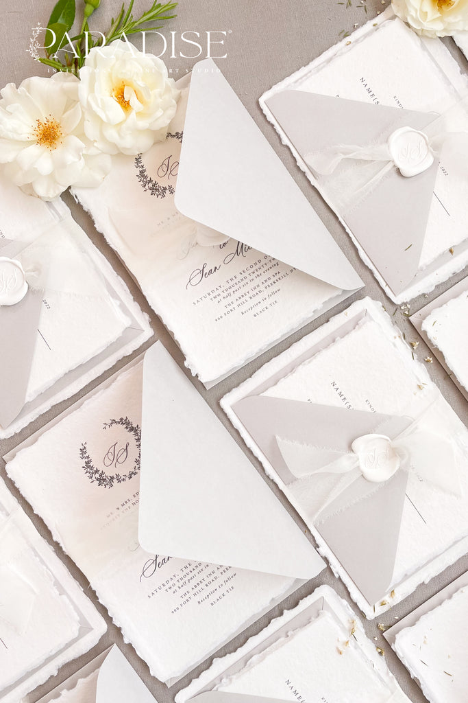 Ophelia Handmade Paper Wedding Invitation Sets