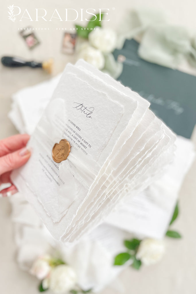 Leonie Handmade Paper Wedding Invitation Sets