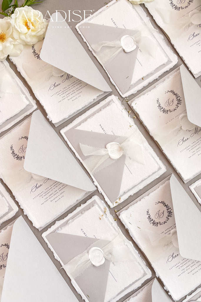 Ophelia Handmade Paper Wedding Invitation Sets