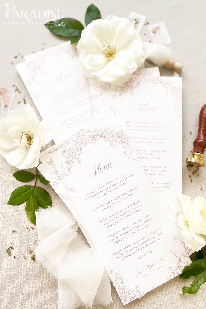 Silvia Floral Wedding Menus