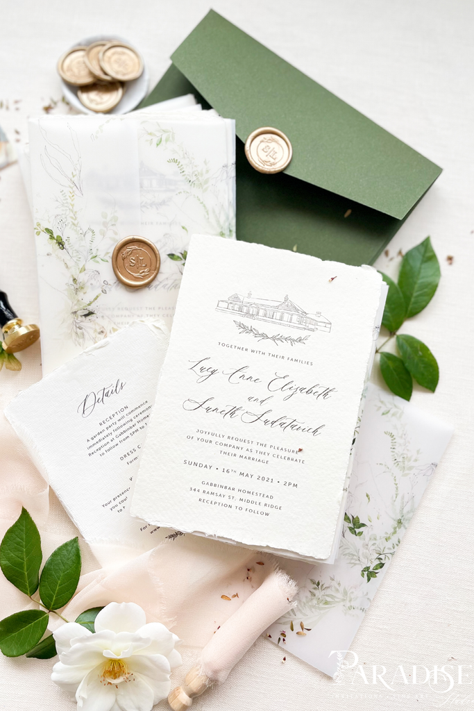 Rylee Handmade Paper Wedding Invitation Sets